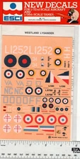 ESCI No. 33 1:72 Westland Lysander & Bristol Blenheim Decals NOS