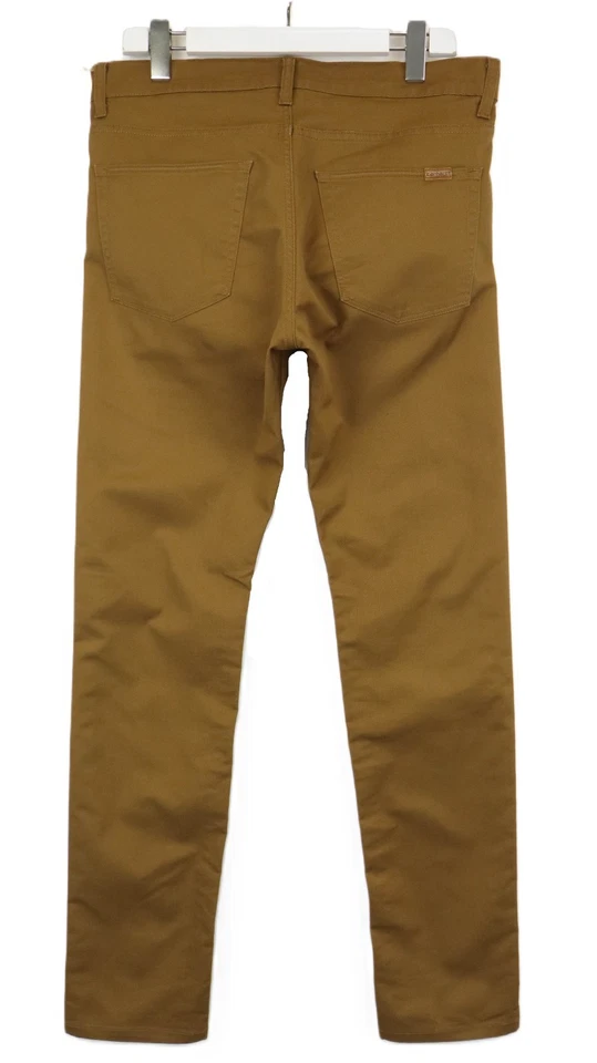 Carhartt Wip Vaqueros Hombres W32/L34 Marrón Elástico Cremallera Ajustado Logo - Imagen 2 de 4