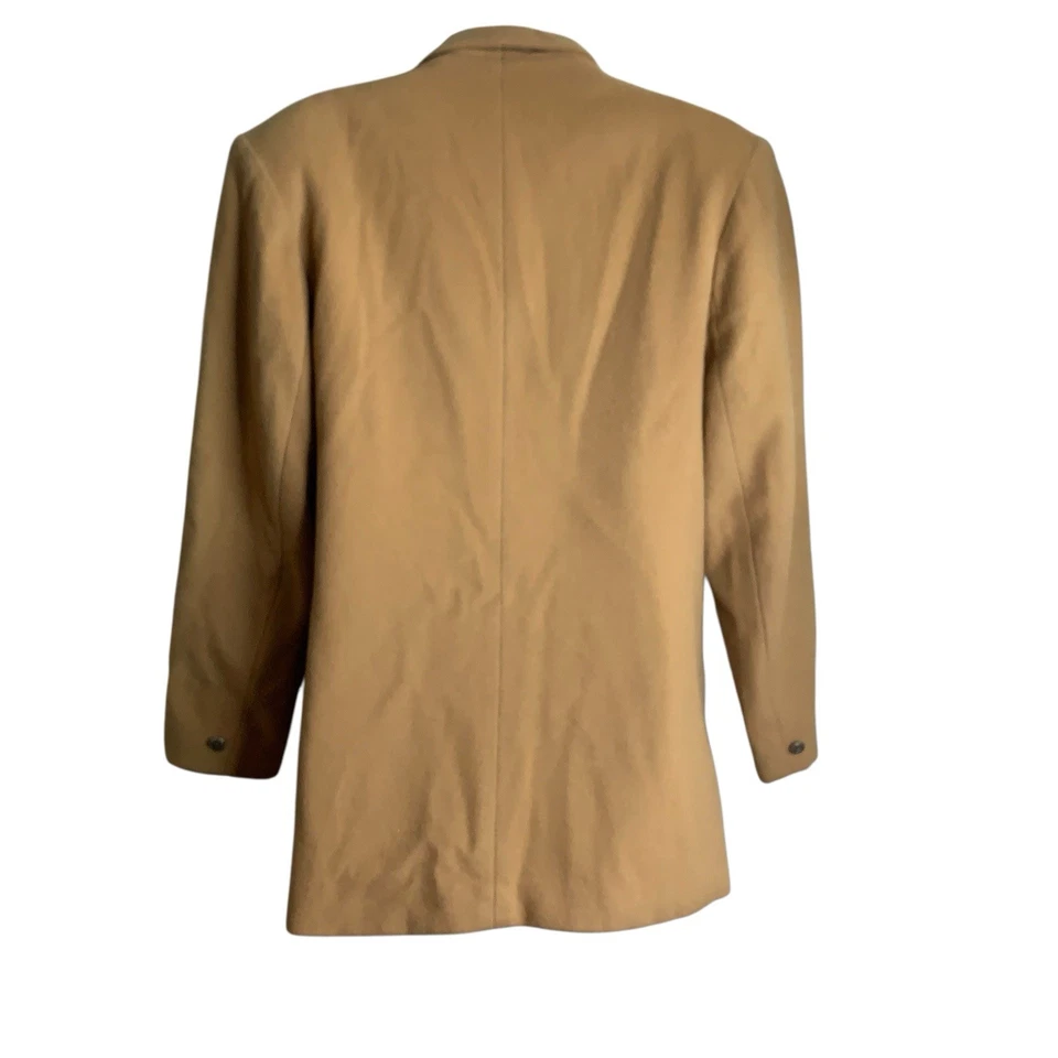 Chaqueta Blazer Mujer Vintage DUMAS Mezcla Cachemira 1 Botón Forrada Mediana Camel EE. UU. Foto 3 de 4