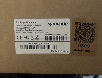 SYMCODE PORTABLE BLUETOOTH 2.4G WIRELESS BARCODE SCANNER MJ-5500 NEW IN OPEN BOX