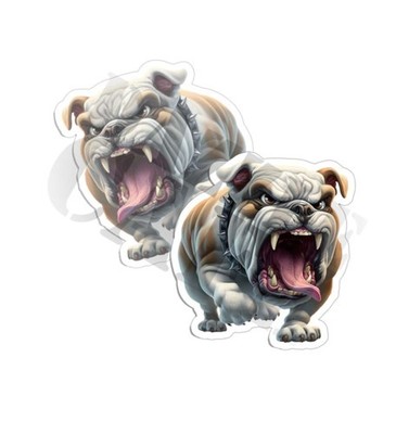 English Bulldog sticker Barking Dog fierce decal cuddly creatures sticker 2 PACK
