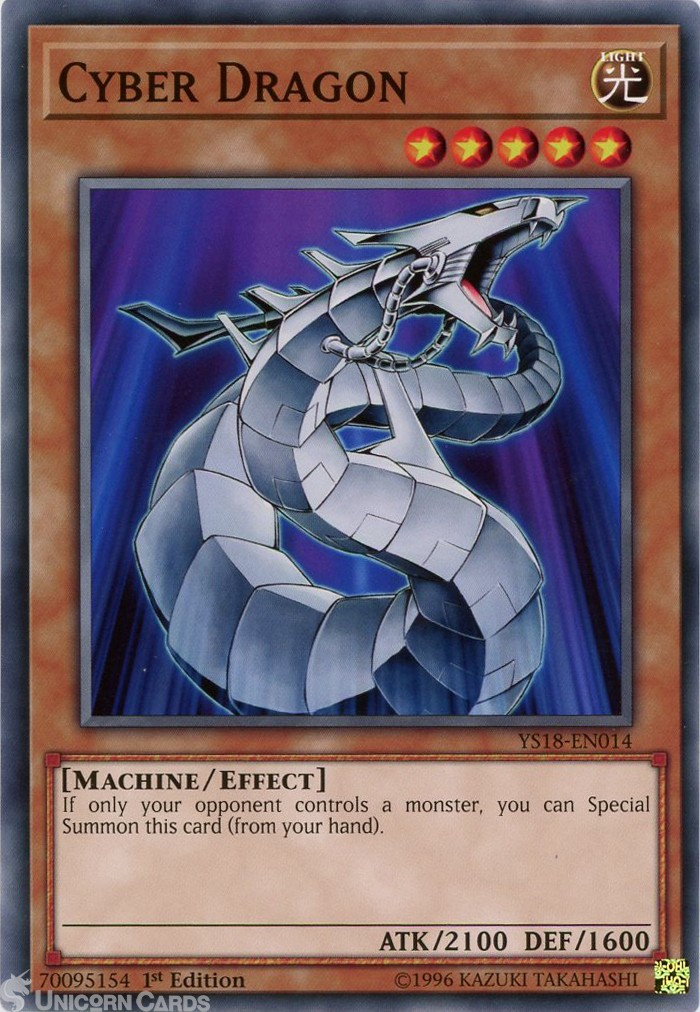 YS18-EN014 Cyber Dragon 1st Edition Mint YuGiOh Card