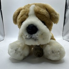 Keel Toys Butch Bulldog Brown Cream Dog Soft Plush Toy 12” (30cm) with collar