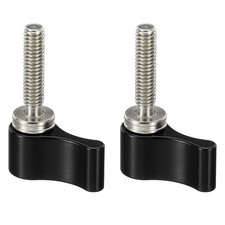2Pcs M4 17mm Aluminum Adjustable Thumb Lever Screw Camera Rotating Knob, Black