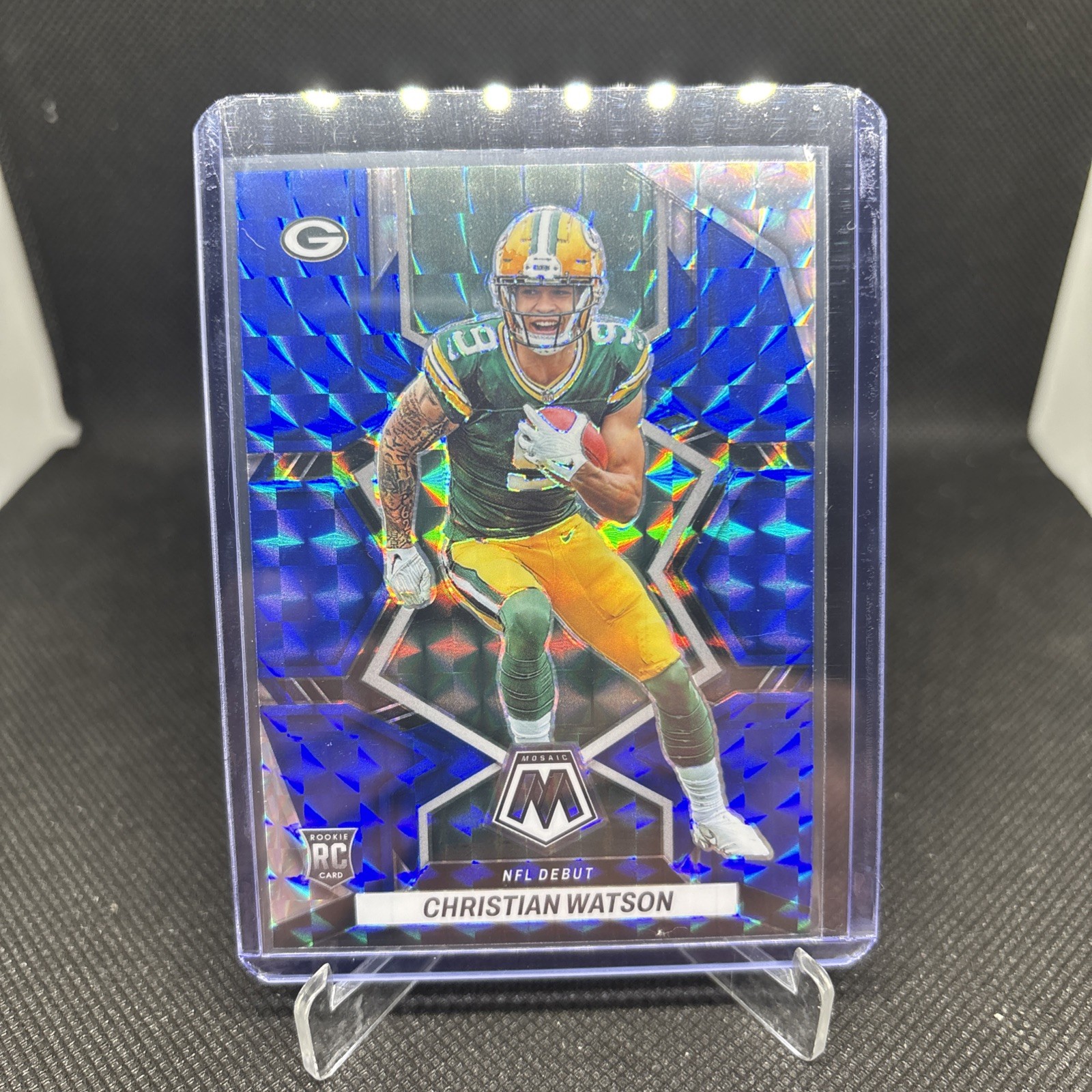 2022 Panini Mosaic NFL Debut Blue Prizm /99 Christian Watson #281 Rookie RC #281