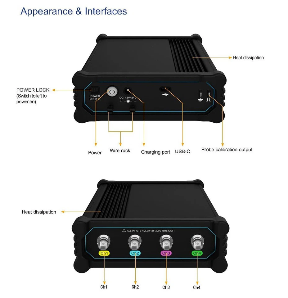 MICSIG VATO2004 USB Digital Automotive Oscilloscope 200Mhz Bandwidth 4ch 1GSa/s - Image 3 of 4