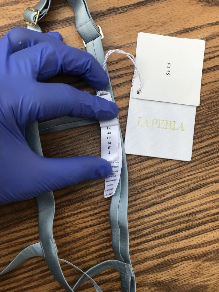 Liguero azul gasolina La Perla SILK talla FR 40 UK 12 Foto 4 de 4