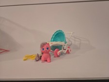 Vtg 90s Mattel Little Pretty Kitty PRANCER Pink Cat Purple Hair Baby Carriage