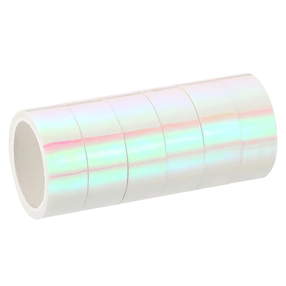 6 rollos de cinta autoadhesiva de 15 mm x 5 m lámina holográfica espejo pegatina metálica enmascaramiento Foto 4 de 4