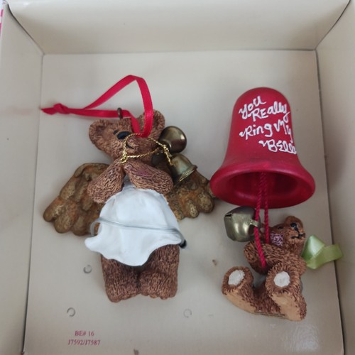 Ornamenti natalizi vintage Kurt Adler Holly Bearies nuovo con scatola golf pesca - Foto 4 di 9
