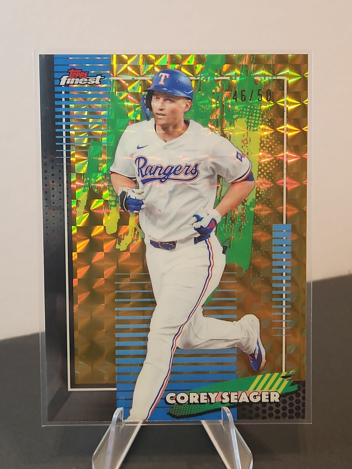2026 Topps Finest - Corey Seager #63 Yellow Refractor Geometric /50 Common