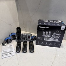 Panasonic KX-TG994SK DECT 6.0 Bluetooth 4-Handset Cordless Phone Bundle