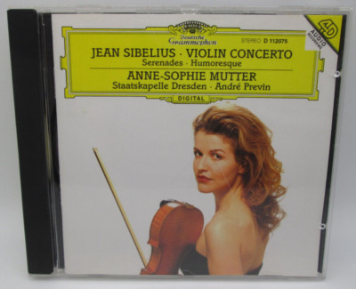 Sibelius Violin Concerto (Mutter, Dresden, Previn) DG record club edition NM