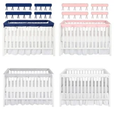 4 in 1 Baby Crib Rail Cover Protector Safe Teething Guard Wrap for Standard Crib