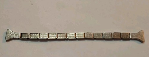Vintage White Gold Filled Deco Stretch Watch Band - Picture 2 of 6