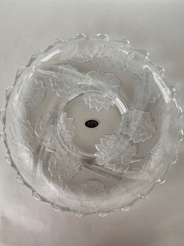 Crystal Clear Studios 13” Embrossed Frosted Flower Serving Platter Brand New - Picture 11 of 12