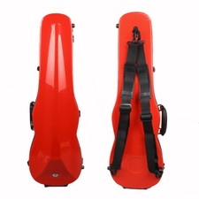 New Carbon Fiber Violin Case 4/4 Full Size Red Hard Violin Case with Back Straps
