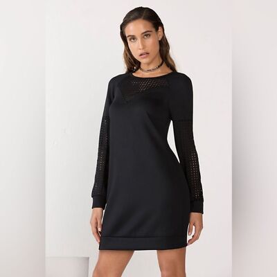 Fabletics Tilly Neoprene Black Sweatshirt Mini Dress Black Size Large NEW  | eBay