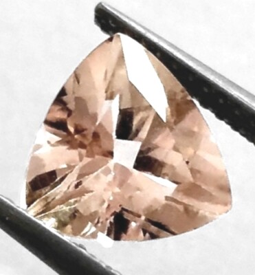 MORGANITE 5 MM TRILLION CUT SOFT PEACH COLOR ALL NATURAL VVS