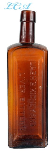 Antique 1884 LASH'S BITTERS early paneled bottle WESTERN Tito Lash SAN FRANCISCO - Picture 3 of 4