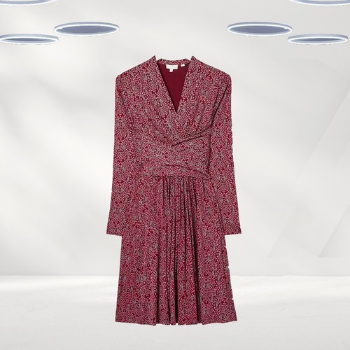 Ex Fat Face Women's Dress Plum Long Sleeve Vine Jersey