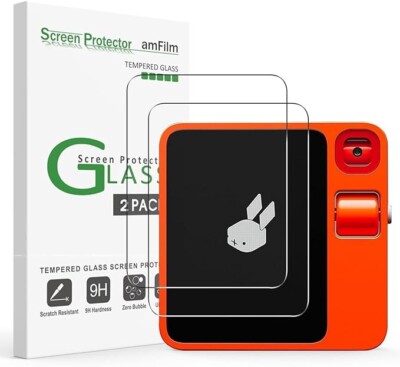 amFilm 2 Pack Screen Protector for Rabbit R1 AI Device 2024 Tempered Glass