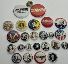 25 lot POLITICAL PINS 1968/1972/1976 "PRESIDENTIAL CONTENDERS"