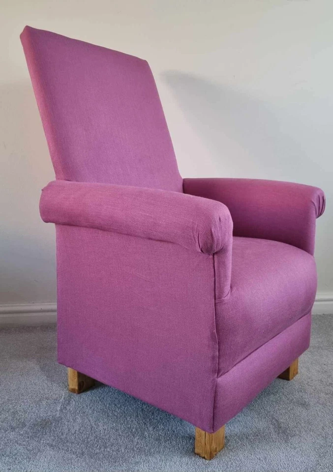 Laura Ashley Bacall Dusky Pink Fabric Adult Chair Armchair Magenta Plain Accent - Image 3 of 4