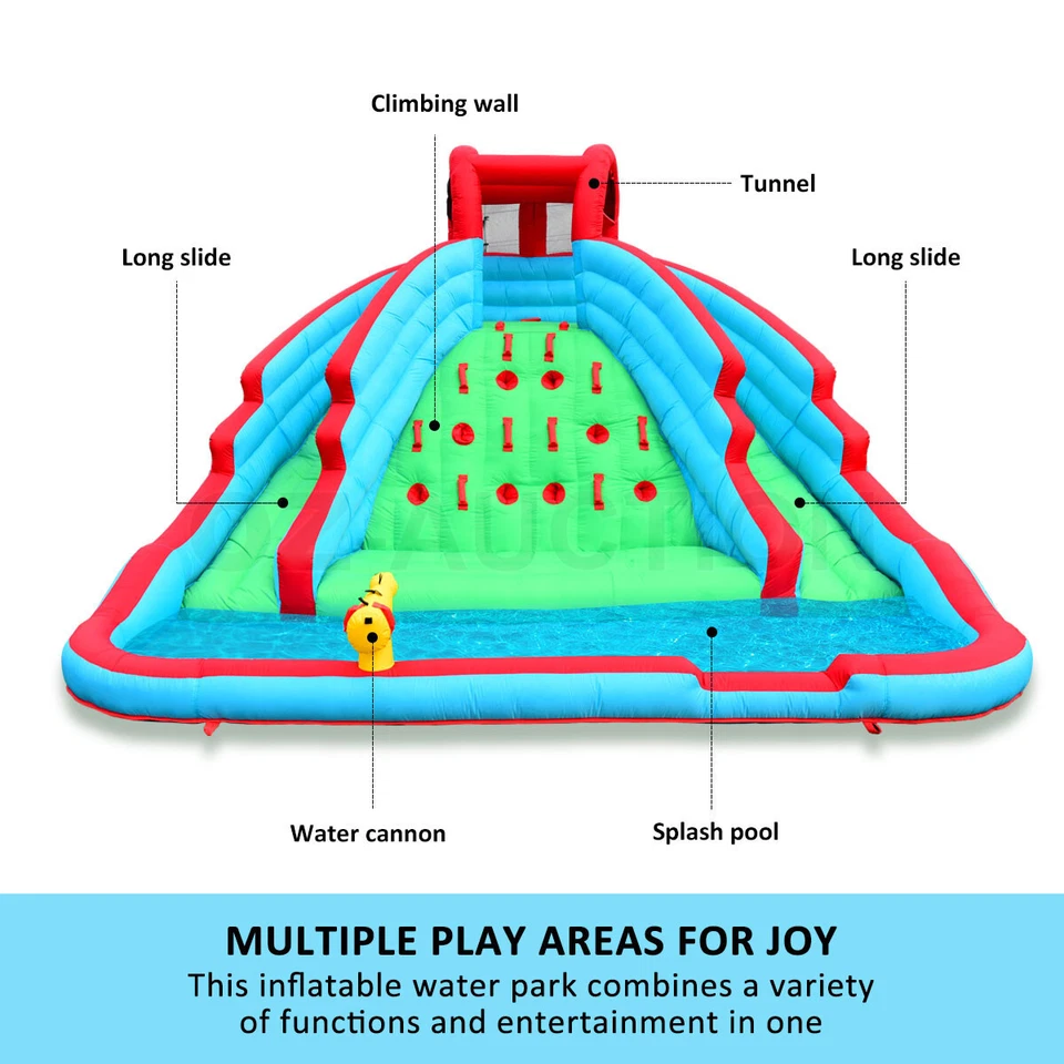 Inflatable Water Park Blow Up Pool Jumping Castle Water Slide Bouncer Splash Toy - image 4 of 4