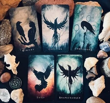 Wisdom of the Raven Oracle  - 52 Card Oracle Deck Featuring Surreal Crow Artwork