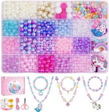 900Pcs Mermaid Bracelet Making Kit for Girls Kids Charm DIY Beads for Jewelry Ma