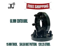 2PC 5X4.5'' 66.1 CENTER BORE HUBCENTRIC SPACER ADAPTER 15MM THICK {FITS: NISSAN}