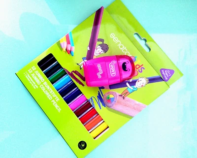 SENATOR GERMANY SENATOR 12 Buntstifte "Kids" Jumbo mit 1 Regenbogenstift & Anspitzradierdose