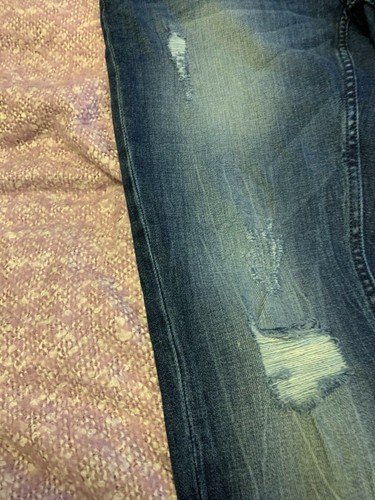 RICH JOHN RICHMOND JEANS MEDIUM WASHED DISTRESSED W34 NEW - Picture 5 of 12