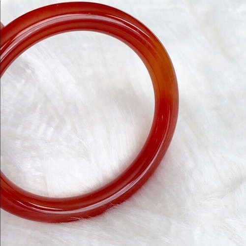 Brazalete de ágata rojo naranja natural diámetro interior 63 mm - forma redonda - Imagen 3 de 12