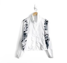 Zyia Active Marble Mesh Jacket M White Mesh Zip Up Polyester Running Windbreaker