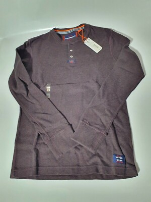 Superdry Heritage L/S Grandad Buck Burgundy Feeder Herren Langarmshirt (M)
