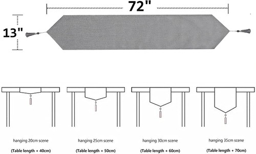 Eoocan Table Runner Home Table Cover Decorative 2 Sides Polyester Classic Table - Picture 2 of 3