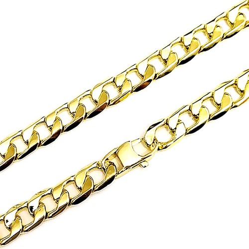 Collar de Oro de 8 mm para Hombre Joyería Cubana Sólida 18K Punk Curva Cadena Tif cualquier Impermeable - Imagen 13 de 22