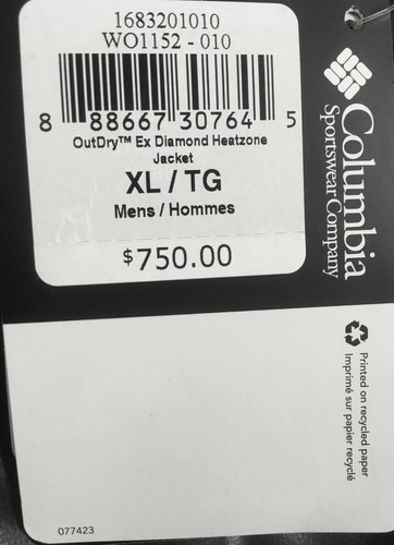 NEW $750 Columbia Titanium OutDry Extreme Diamond Heatzone Jacket! XL XXL Black - Picture 3 of 3