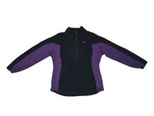 Vintage Duofold Crew 1/4 Zip Long Sleeve Black Purple Athleisure Base Layer Sz L