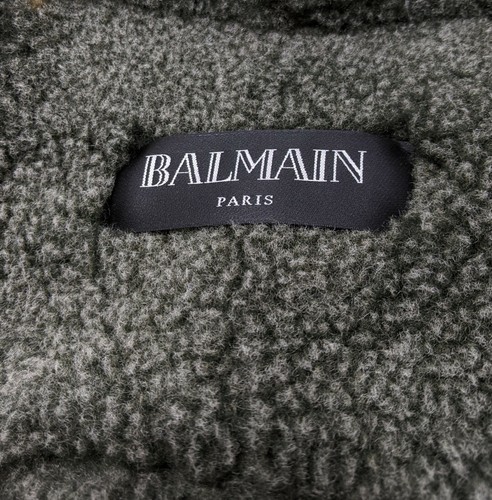 BNWT Balmain Mainline Mens Slim Shearling Leather Military Flight Peacoat UK 38 - Picture 10 of 12