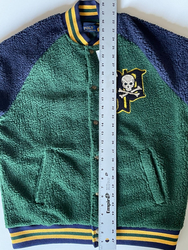Polo Ralph Lauren Mens St. Andrews Pirate Skull Sherpa Varsity Jacket Sz Medium - Picture 9 of 14
