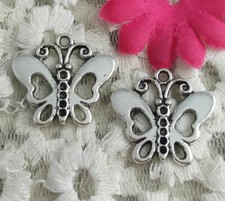 Free Ship 50 pcs Antique silver butterfly charms 24X22mm H-3397