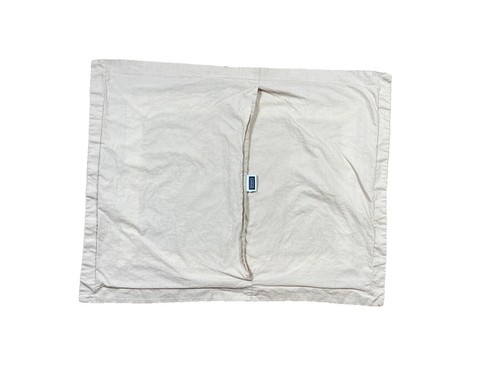 Springmaid Pair Pillowcases Shams Hotel Border Beige White Khaki Cotton High-End - Picture 3 of 4