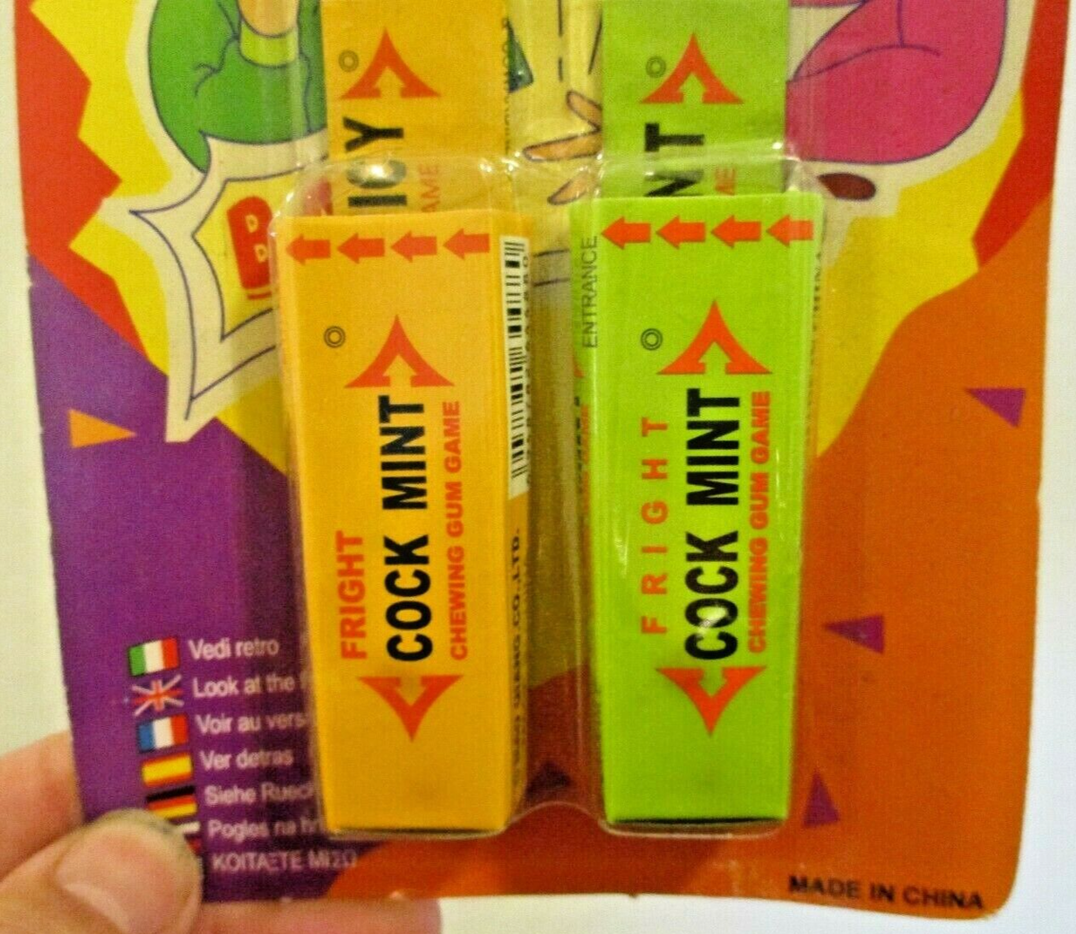 2 Pack Exploding Cock Mint Chewing Gum Joke Gag Trick Toy