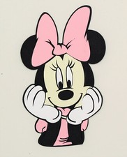 Minnie Mouse Face Pink Outfit Die Cut Paper Piecing Scrapbook Embellishment