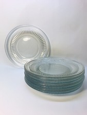 Set of 8 Clear Glass 8" Salad Plates