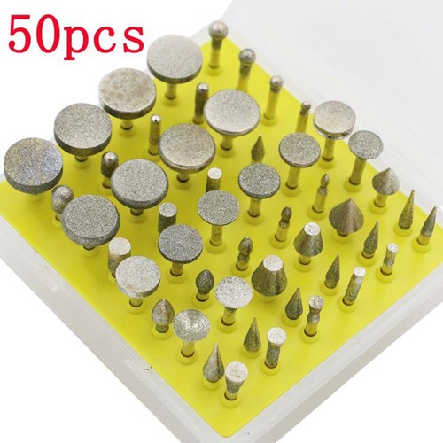 50PCS Diamond Coated Grinding Grinder Head Glass Burr For DREMEL Rotary Tools - Picture 5 of 10