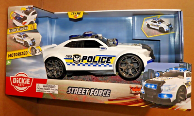 Dickie Toys Auto Polizia Street Force 33 Cm – Giocattolo Motorizzato Con Luci E Suoni, Bagagliaio Apribile, Per Bambini 3+